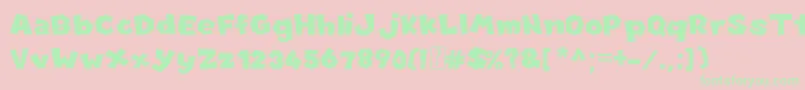 NewSuperMarioFontU Font – Green Fonts on Pink Background