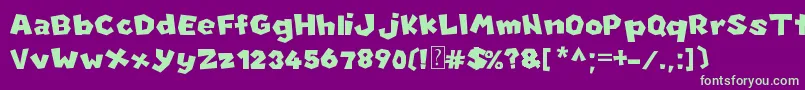 NewSuperMarioFontU Font – Green Fonts on Purple Background