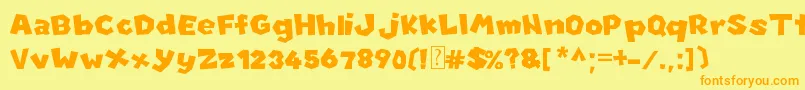 NewSuperMarioFontU Font – Orange Fonts on Yellow Background
