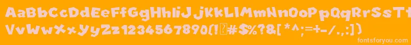 NewSuperMarioFontU Font – Pink Fonts on Orange Background