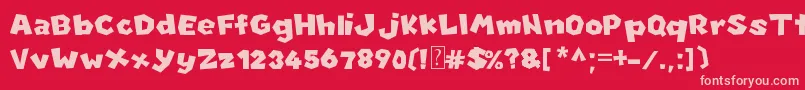 NewSuperMarioFontU Font – Pink Fonts on Red Background