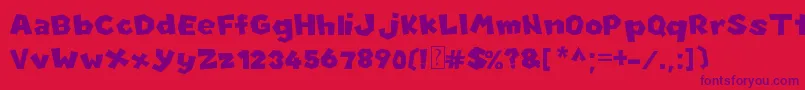 NewSuperMarioFontU Font – Purple Fonts on Red Background