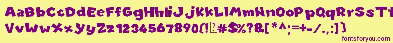 NewSuperMarioFontU Font – Purple Fonts on Yellow Background