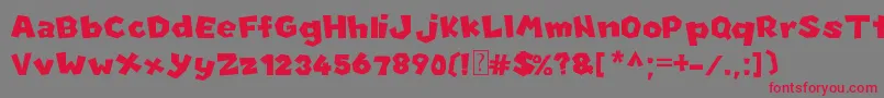 フォントNewSuperMarioFontU – 赤い文字の灰色の背景