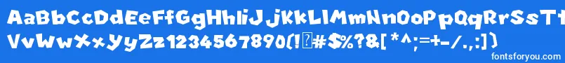 NewSuperMarioFontU Font – White Fonts on Blue Background