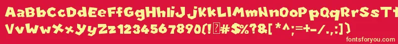 NewSuperMarioFontU Font – Yellow Fonts on Red Background