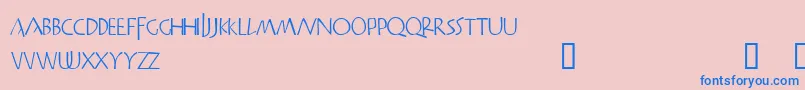 Praitor Font – Blue Fonts on Pink Background