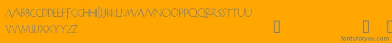 Praitor-Schriftart – Graue Schriften auf orangefarbenem Hintergrund