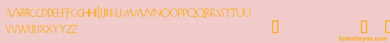 Praitor-Schriftart – Orangefarbene Schriften auf rosa Hintergrund