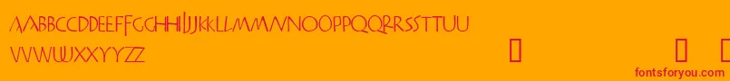 Praitor Font – Red Fonts on Orange Background