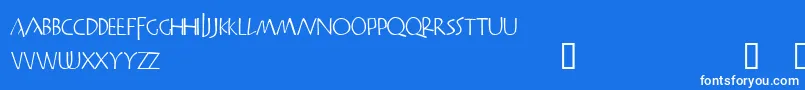 Praitor Font – White Fonts on Blue Background