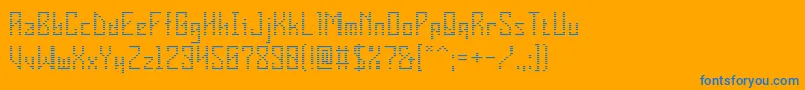 フォントVInsider – オレンジの背景に青い文字
