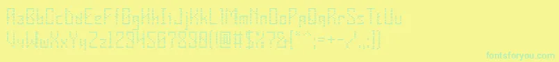 Fonte VInsider – fontes verdes em um fundo amarelo