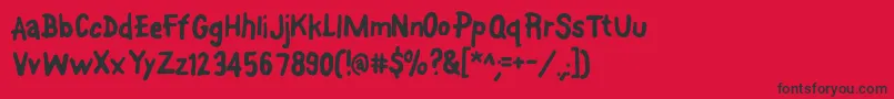 フォントFont On A Stick – 赤い背景に黒い文字