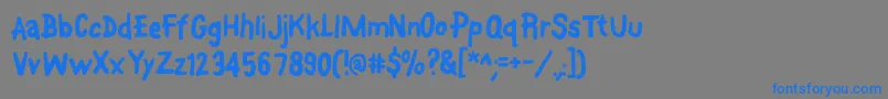 Font On A Stick Font – Blue Fonts on Gray Background
