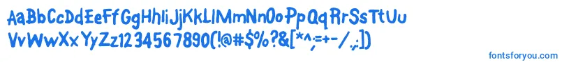 Font On A Stick Font – Blue Fonts on White Background