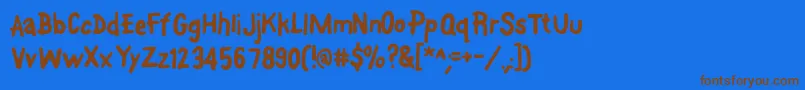 Font On A Stick Font – Brown Fonts on Blue Background