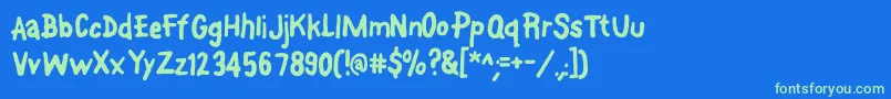 Font On A Stick Font – Green Fonts on Blue Background