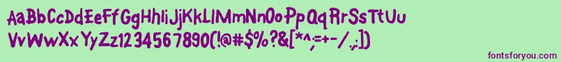 Font On A Stick Font – Purple Fonts on Green Background