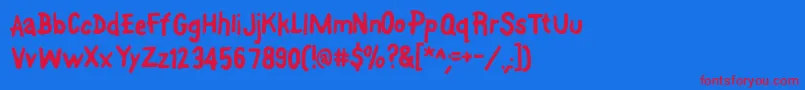 Font On A Stick Font – Red Fonts on Blue Background