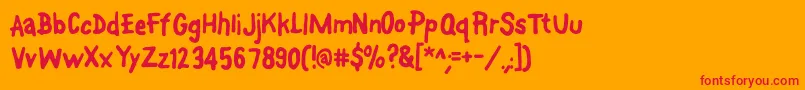 Font On A Stick Font – Red Fonts on Orange Background