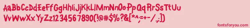 Font On A Stick Font – Red Fonts on Pink Background