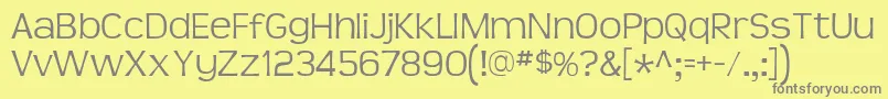 TeenLt-Schriftart – Graue Schriften auf gelbem Hintergrund