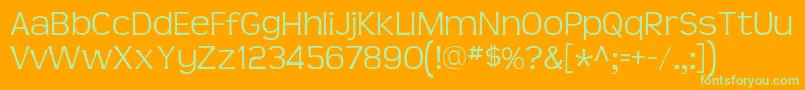 TeenLt Font – Green Fonts on Orange Background