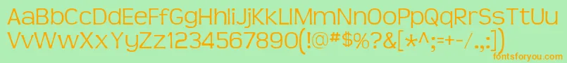 TeenLt Font – Orange Fonts on Green Background