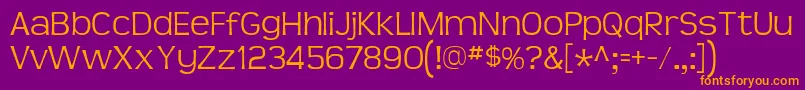 TeenLt Font – Orange Fonts on Purple Background