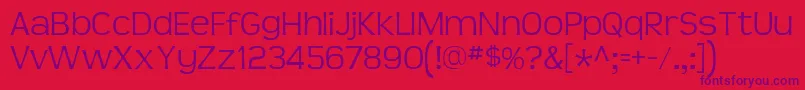 TeenLt Font – Purple Fonts on Red Background