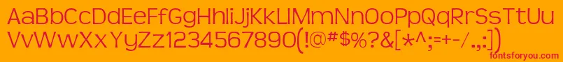 TeenLt Font – Red Fonts on Orange Background