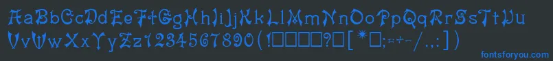 Шрифт Jashma1 – синие шрифты на чёрном фоне
