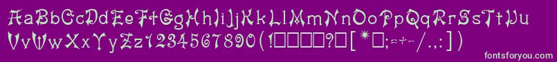 Czcionka Jashma1 – zielone czcionki na fioletowym tle