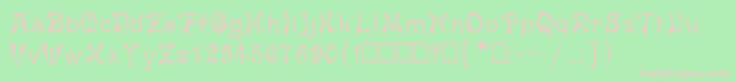 フォントJashma1 – 緑の背景にピンクのフォント