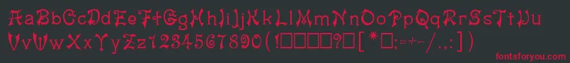 フォントJashma1 – 黒い背景に赤い文字