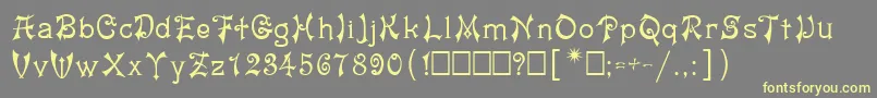 Jashma1-fontti – keltaiset fontit harmaalla taustalla