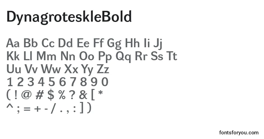 Шрифт DynagroteskleBold – алфавит, цифры, специальные символы