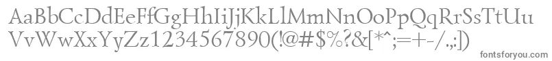 Lazurskictt-fontti – harmaat kirjasimet valkoisella taustalla