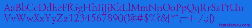 Lazurskictt Font – Purple Fonts on Blue Background