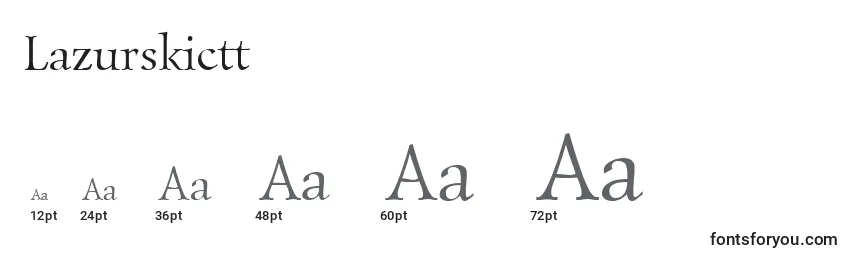 Размеры шрифта Lazurskictt