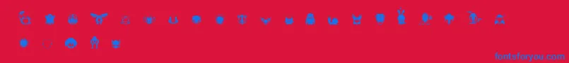 fuente Pictoserie4 – Fuentes Azules Sobre Fondo Rojo