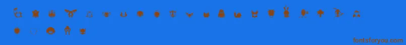Lisätietoja Pictoserie4-fontista Pictoserie4-fontti – ruskeat fontit sinisellä taustalla