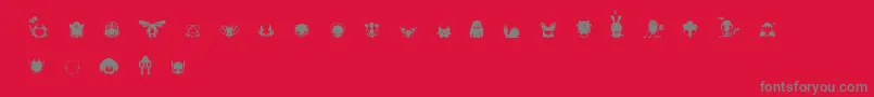 Pictoserie4 Font – Gray Fonts on Red Background