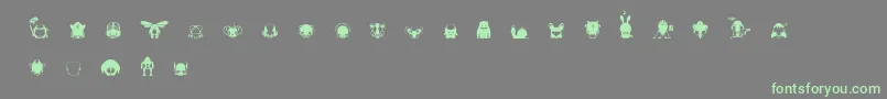 Fonte Pictoserie4 – fontes verdes em um fundo cinza