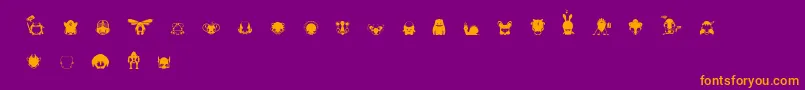 Fonte Pictoserie4 – fontes laranjas em um fundo violeta