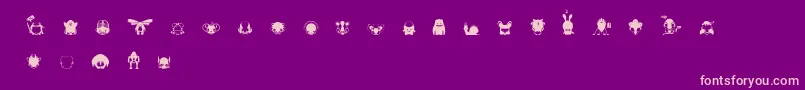 Więcej informacji o czcionce Pictoserie4 Czcionka Pictoserie4 – różowe czcionki na fioletowym tle