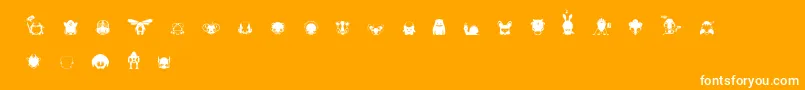 Pictoserie4 Font – White Fonts on Orange Background