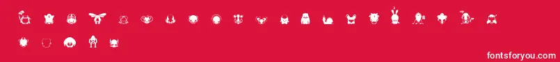 Pictoserie4 Font – White Fonts on Red Background