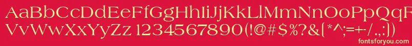 Czcionka Heritage – żółte czcionki na czerwonym tle